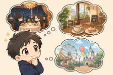 デート場所を考える男性