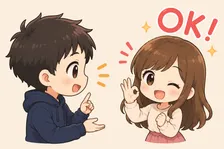 話す男性と肯定する女性