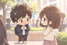 好きな人を前に緊張する男性